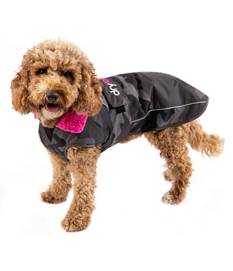 Dryrobe Dog Coat Black Camo/Pink -4